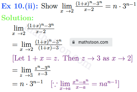 sn dey-11-limits-solution-vsatq-Ex 10.(ii)