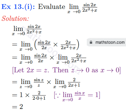 sn dey-11-limits-solution-vsatq-Ex 13.(i)