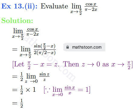 sn dey-11-limits-solution-vsatq-Ex 13.(ii)