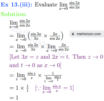 sn dey-11-limits-solution-vsatq-Ex 13.(iii)