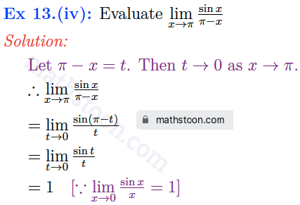 sn dey-11-limits-solution-vsatq-Ex 13.(iv)