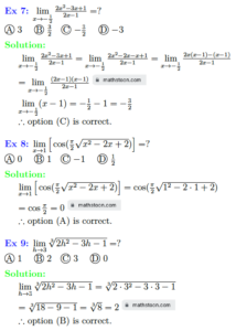 SN Dey Class 11 Solutions Limits Multiple Choice Type Questions - Mathstoon