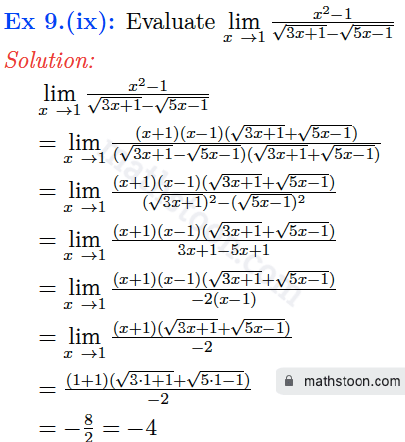 ndey-11-limits-solution-vsatq-Ex 9.(ix)