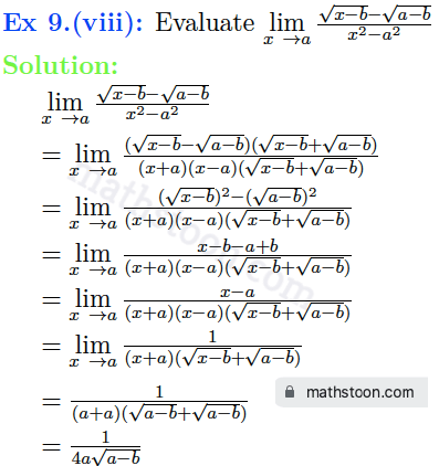 sndey-11-limits-solution-vsatq-Ex 9.(viii)