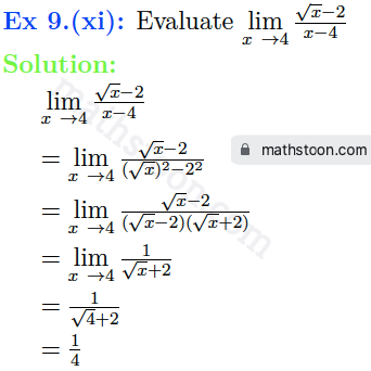 sndey-11-limits-solution-vsatq-Ex 9.(xi)