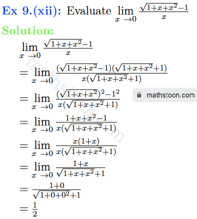 sndey-11-limits-solution-vsatq-Ex 9.(xii)