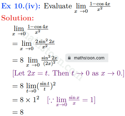 sn dey-11-limits-solution-satq-Question 10.(iv)