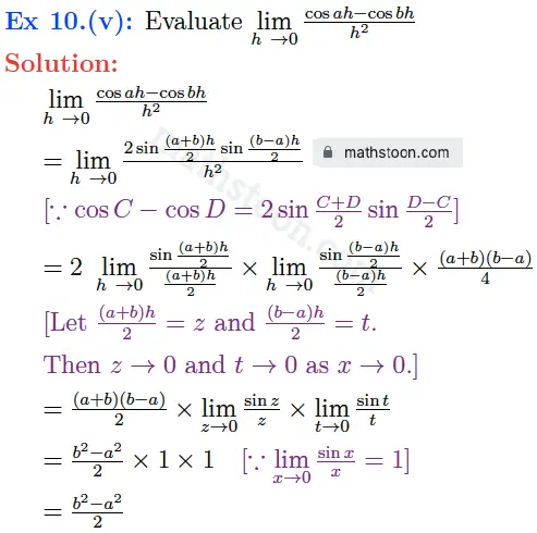 sn dey-11-limits-solution-satq-Question 10.(v)