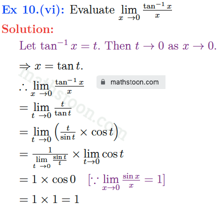 sn dey-11-limits-solution-satq-Question 10.(vi)