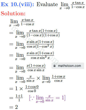 sn dey-11-limits-solution-satq-Question 10.(viii)