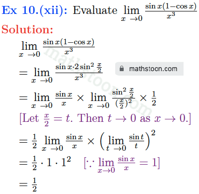 sn dey-11-limits-solution-satq-Question 10.(xii)