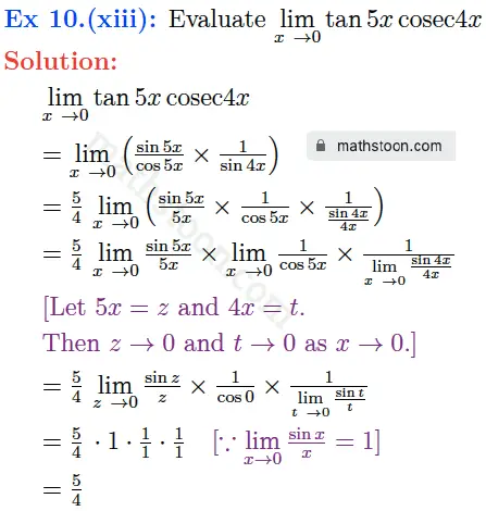 sn dey-11-limits-solution-satq-Question 10.(xiii)