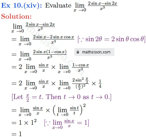 sn dey-11-limits-solution-satq-Question 10.(xiv)