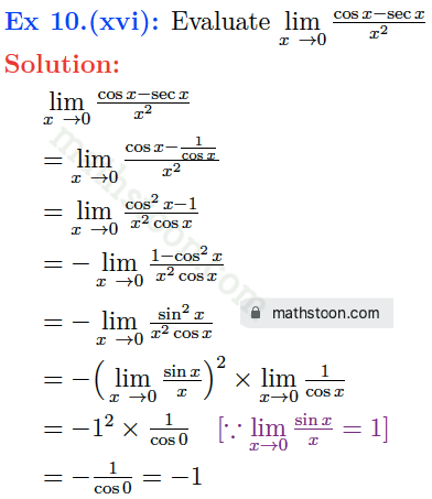 sn dey-11-limits-solution-satq-Question 10.(xvi)