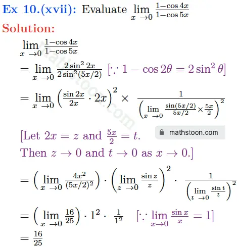sn dey-11-limits-solution-satq-Question 10.(xvii)