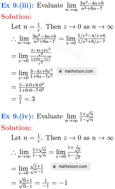 sndey-11-limits-solution-satq-Ex9. (iii) (iv)