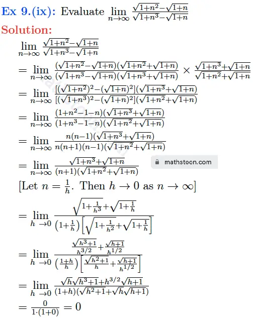 sndey-11-limits-solution-satq-Ex 9.(ix)