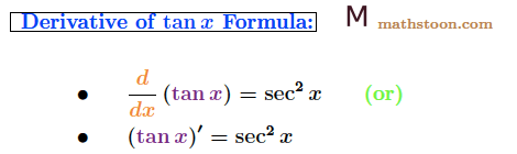 Derivative-of-tan-x-Formula