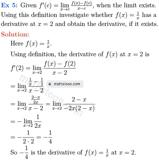 sn dey-11-differentiation-solution-vsatq-Ex 5