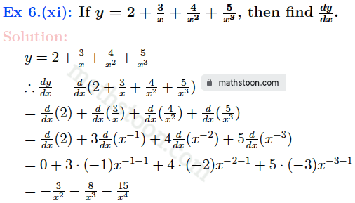 sn dey-11-differentiation-vsatq-Ex 6.(xi)