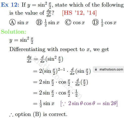 sn dey-11-differentiation-solution-mctq-question 12