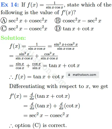 sn dey-11-differentiation-solution-mctq-question 14