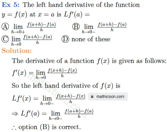sn dey-11-differentiation-solution-mctq-question 5