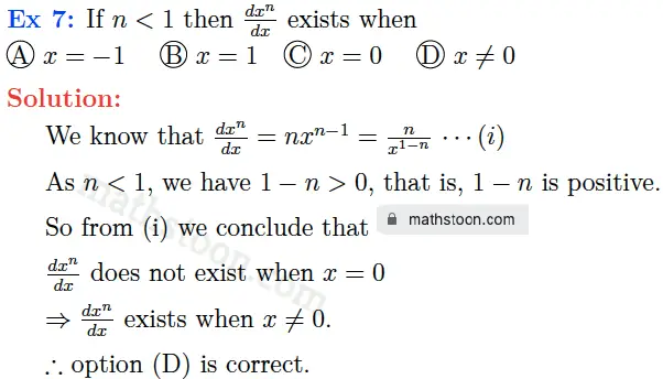 sn dey-11-differentiation-solution-mctq-question 7