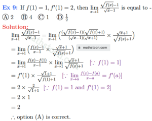 SN Dey Class 11 Solutions Differentiation Multiple Choice Type