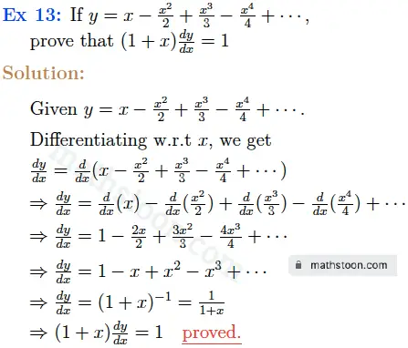 sn dey-11-differentiation-satq-Ex 13 solution