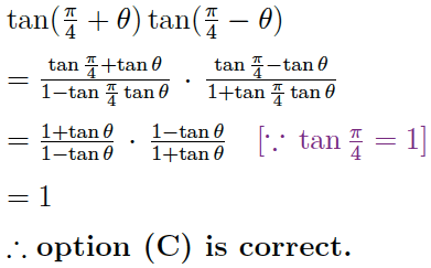 sn dey class 11 compound angles mcq q4 solution