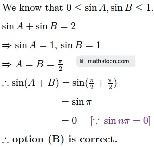 sn dey class 11 compound angles mcq q9 solution