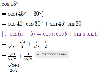 sn dey class 11 compound angles very short q1.(ii) solution.png